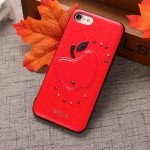 Wholesale iPhone SE (2020) / 8 / 7 Apple Design Studs Armor PU Leather Case (Red)